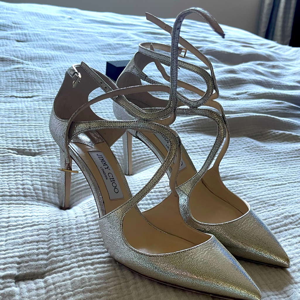 Jimmy Choo Lancer 85, Sz 40.5, Champagne